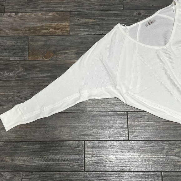 NWT Free People Santa Clara Thermal Top in Alabaster Off Shoulder XS X-Small - Picture 11 of 16